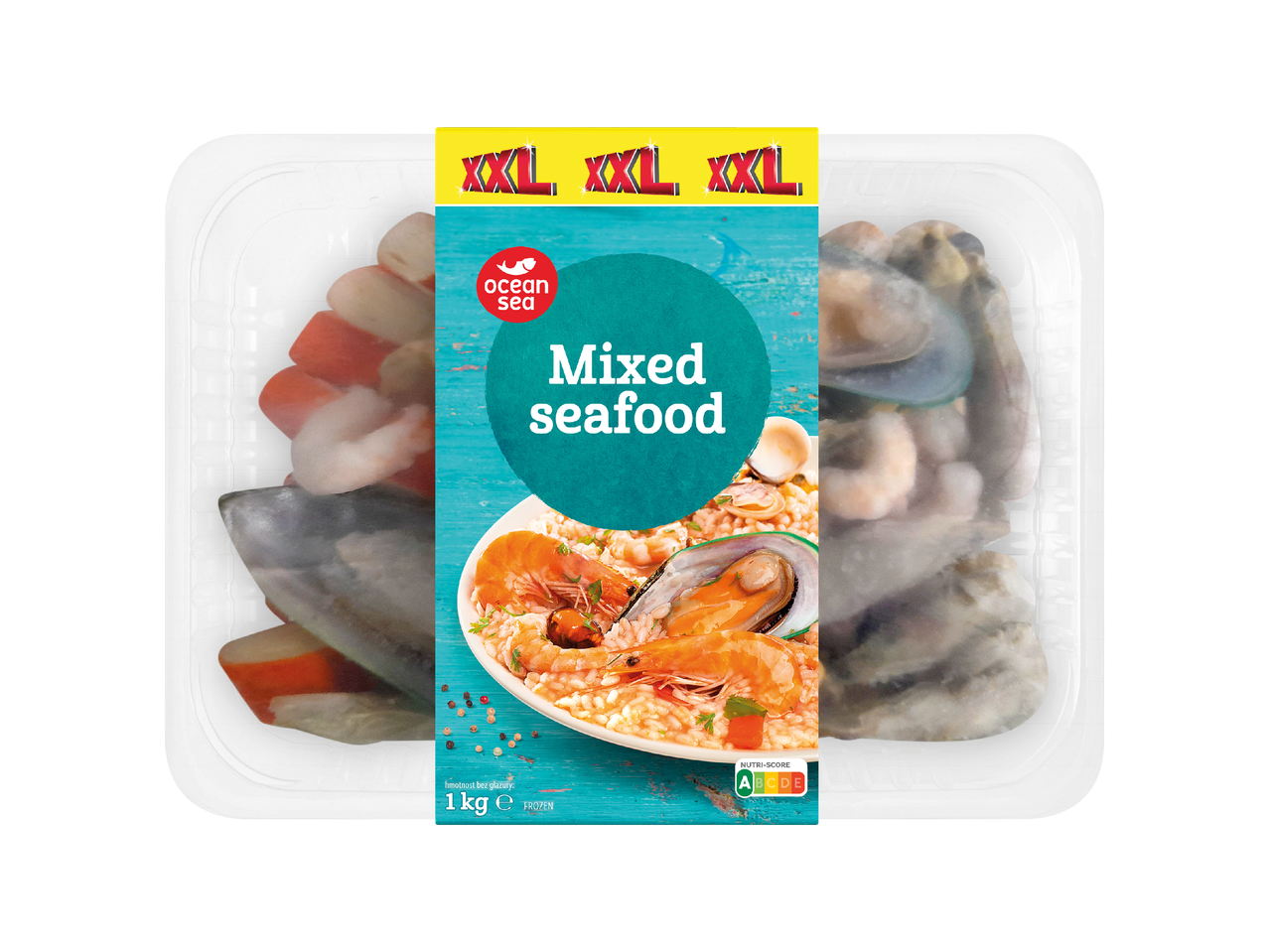 Ocean Sea XXL mješavina morskih plodova, 1 kg, smrznuto, s Nutri-Score ocjenom.