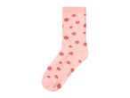 Pink socks with red floral pattern and size 35-38