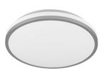 Round LED ceiling light with a white diffuser and a grey trim