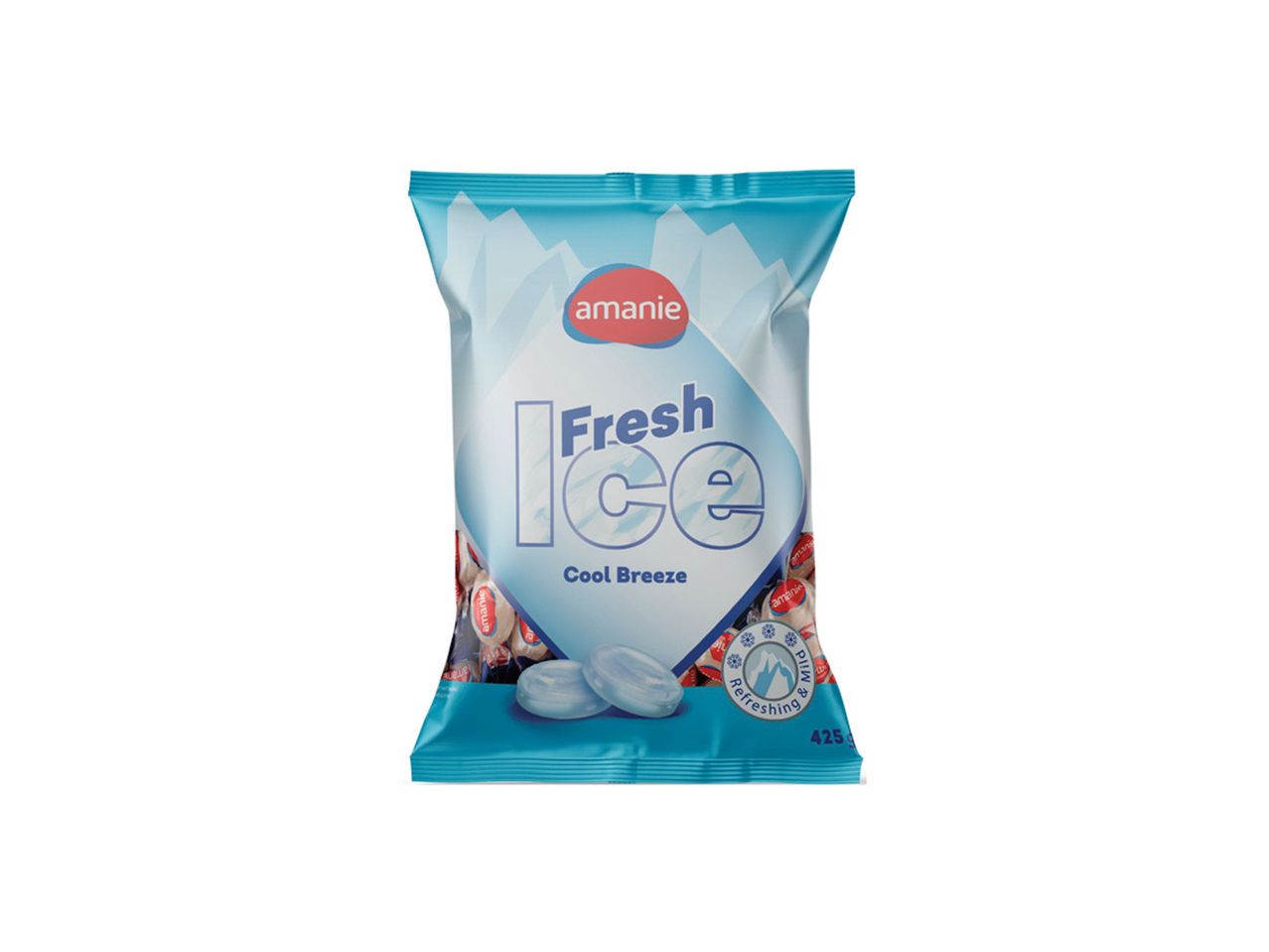 Pakovanje Amanie Fresh Ice bombona sa ukusom svežeg vetra.