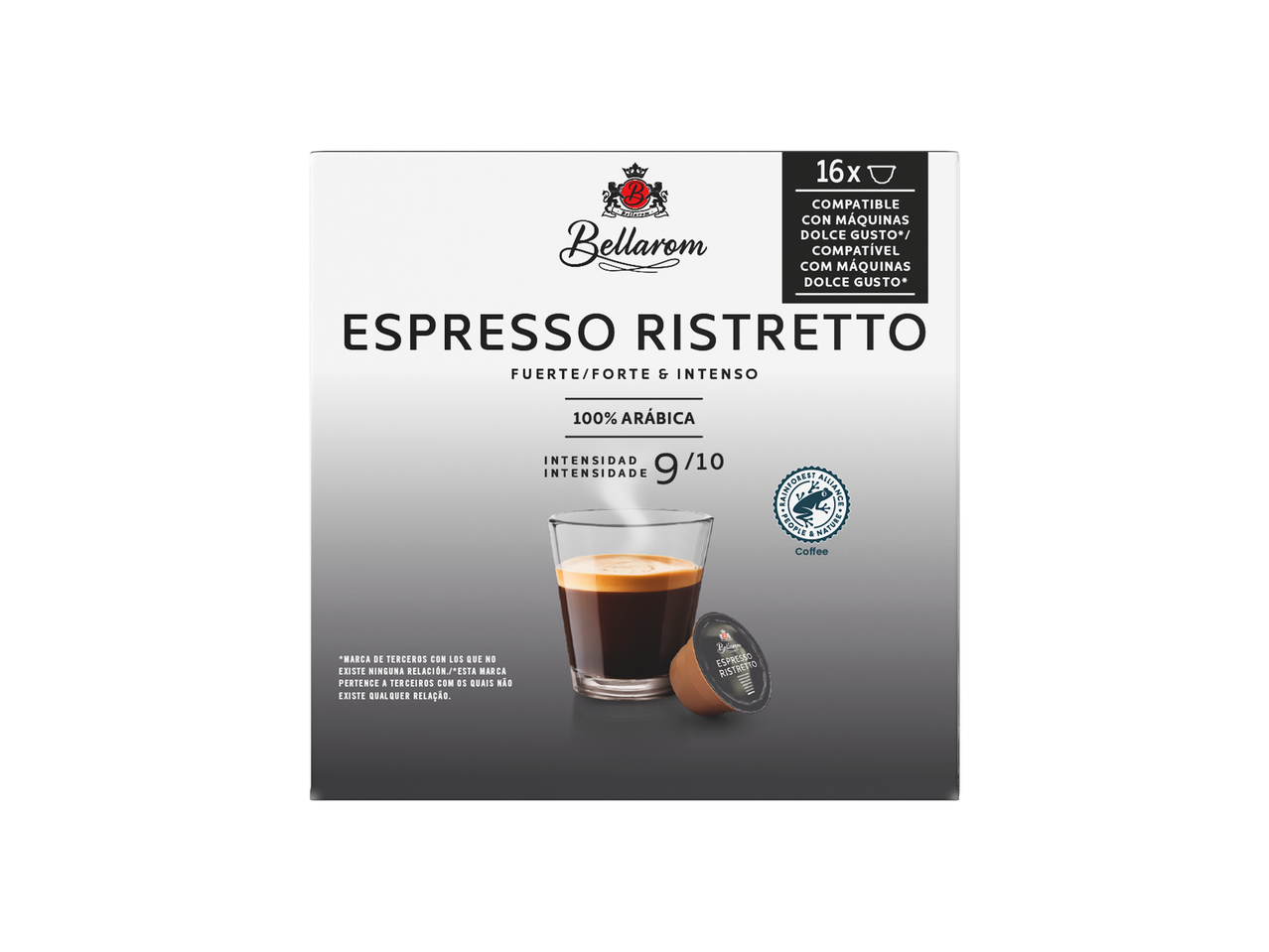 Café Bellarom Espresso Ristretto, 16 cápsulas compatíveis Dolce Gusto.
