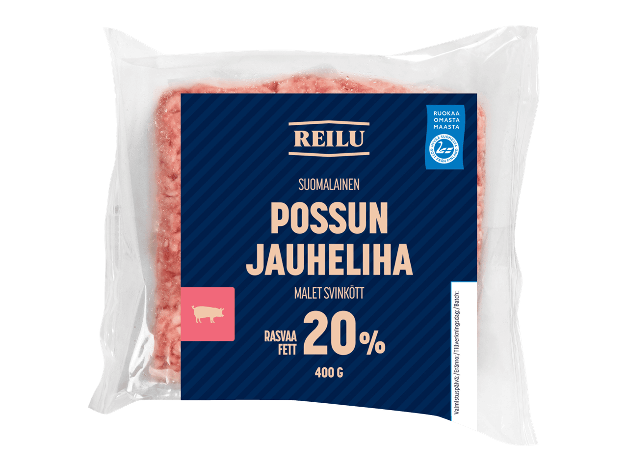 400 g Reilu jauhelihaa (sorkka), 20% rasvaa.