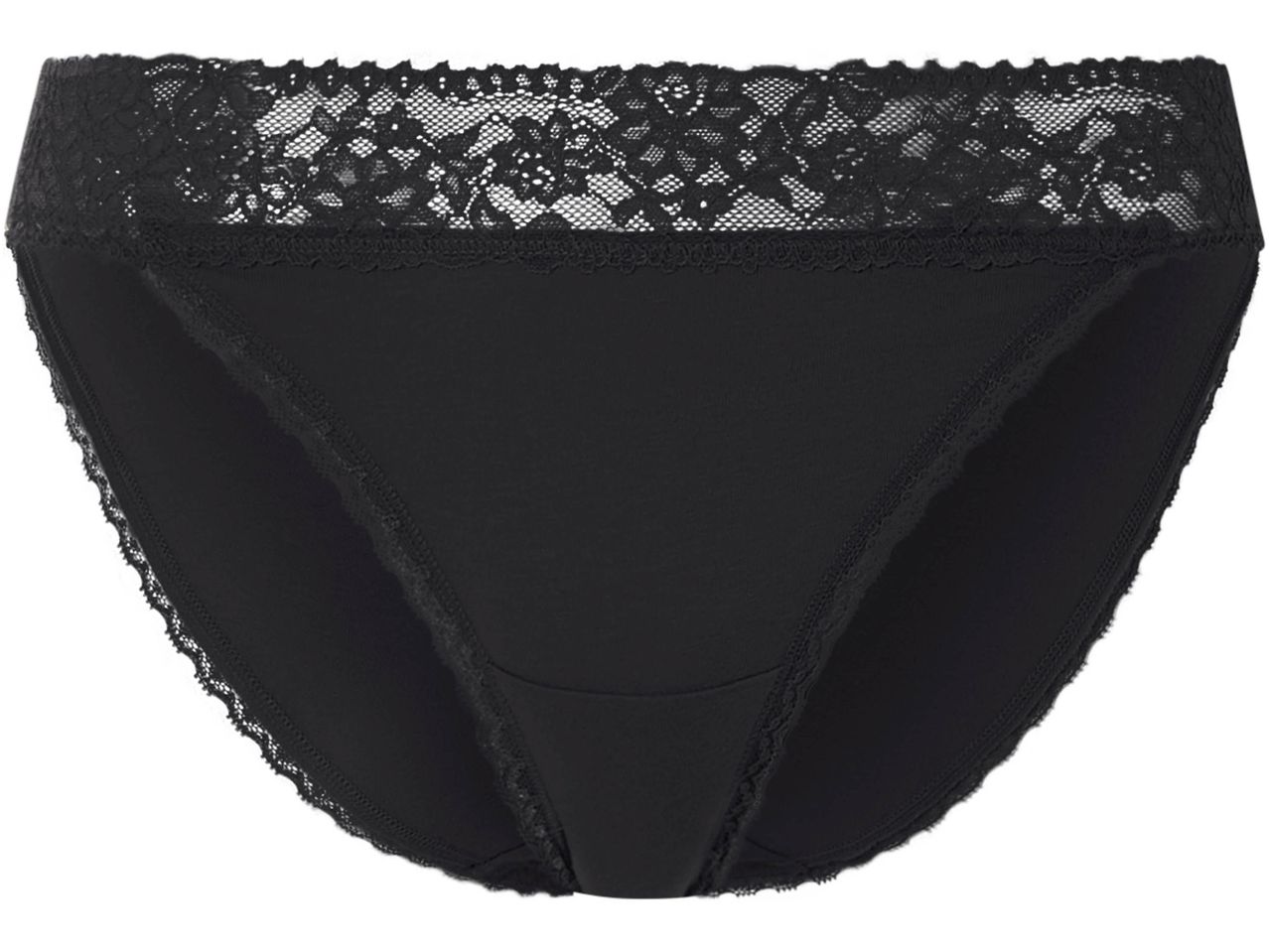 Black lace-trimmed women's briefs