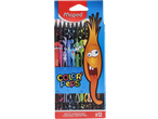 MAPED Color'Peps bojice, 12 crnih olovaka sa šarenim vrhovima i smešnim licima čudovišta.