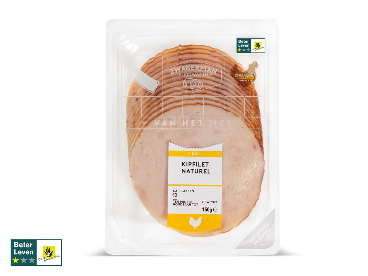 ZWAGERMAN kipfilet plakjes: verpakt.