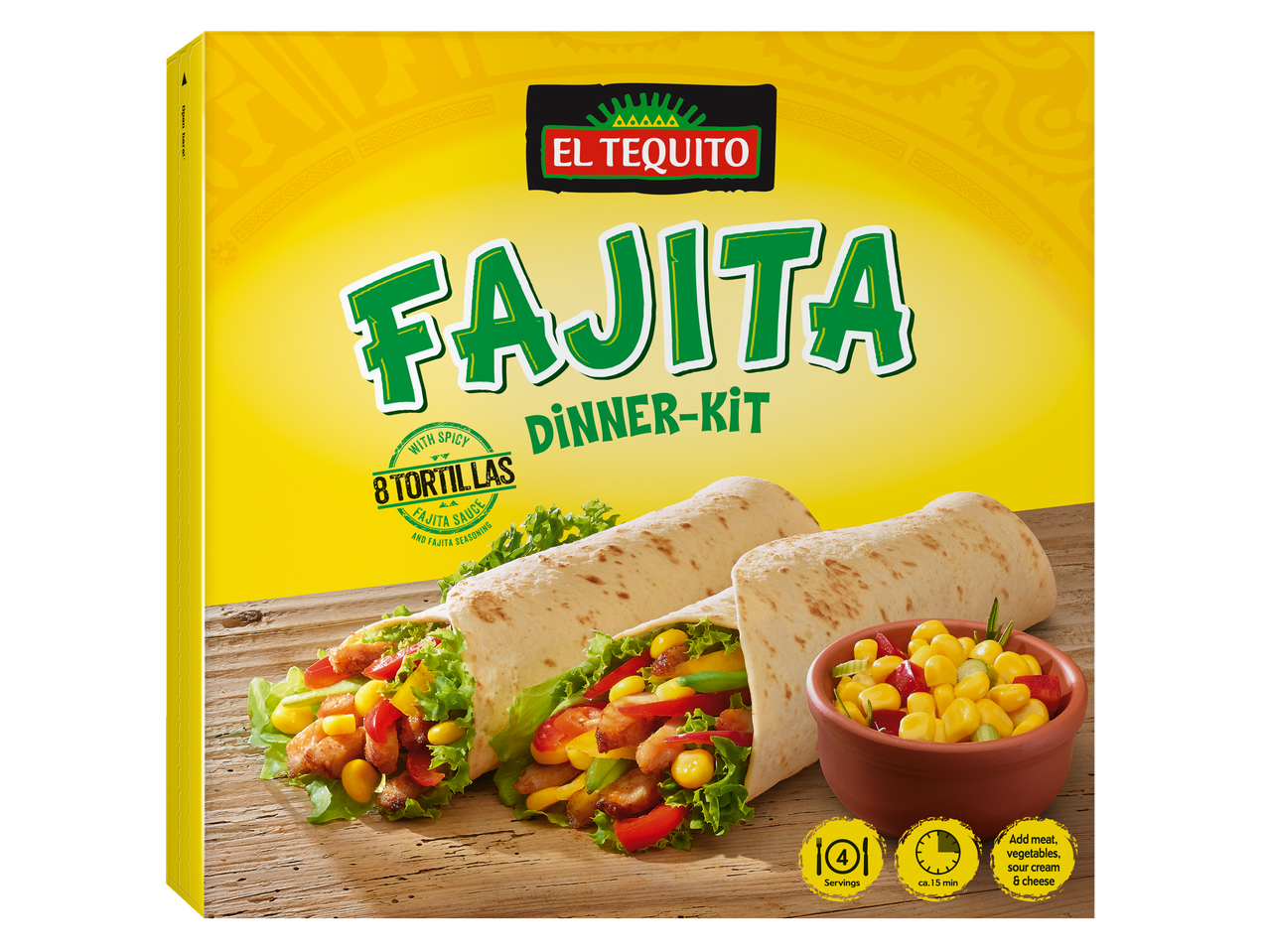 Set cină El Tequito Fajita: Wraps cu pui și legume.