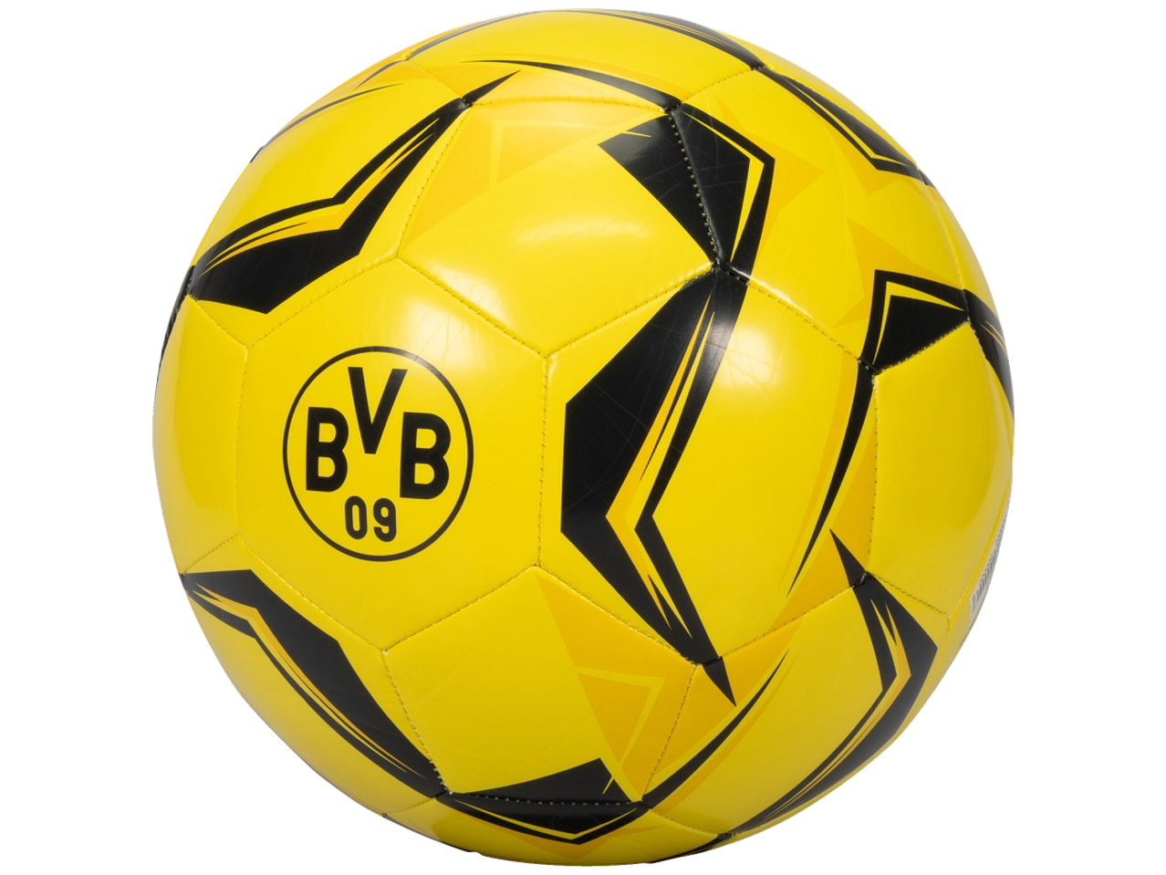 Gele voetbal met zwarte patronen en BVB 09-logo