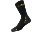 Black Caterpillar work sock with yellow accents