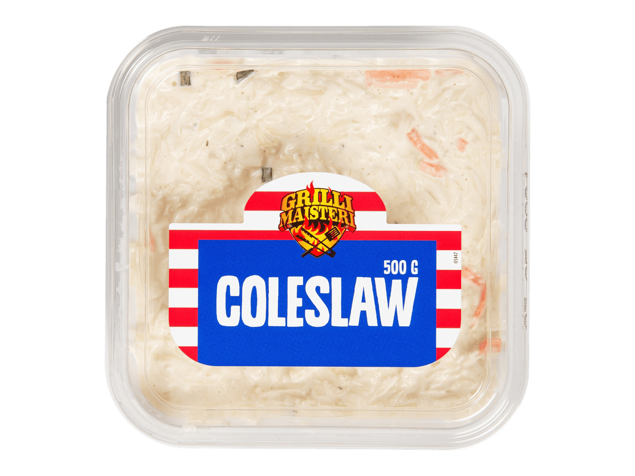 Coleslaw-salaattia 500 g:n pakkauksessa.