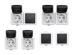 Wetterfeste Steckdosen und Schalter mit IP54-Schutzart