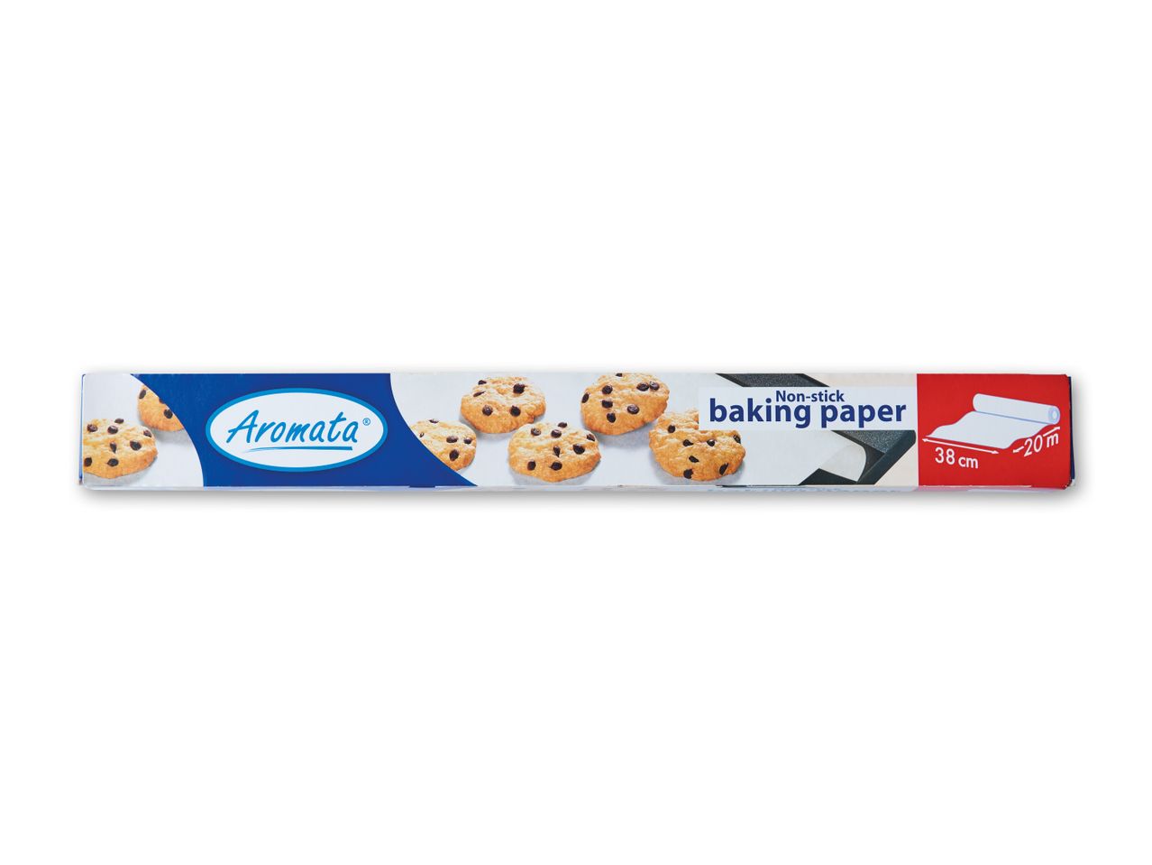 Non-stick bagepapir med chokoladecookies, 38 cm x 20 m