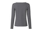 Black and white striped long-sleeve shirt