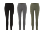 Drei Hosen in Schwarz, Grau und Olivgrün.