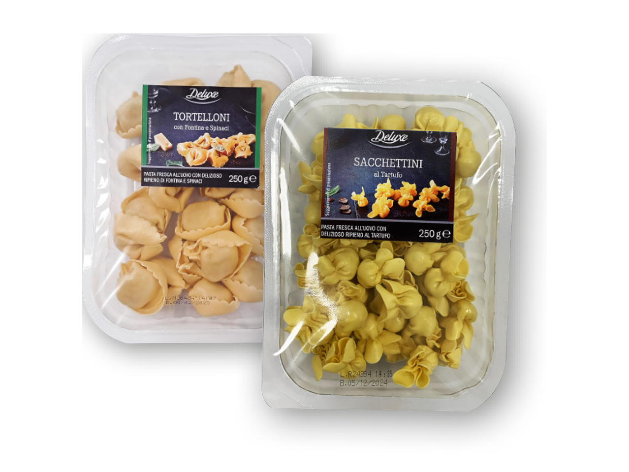 Tortelloni con fontina e spinaci/ Sacchettini al tartufo