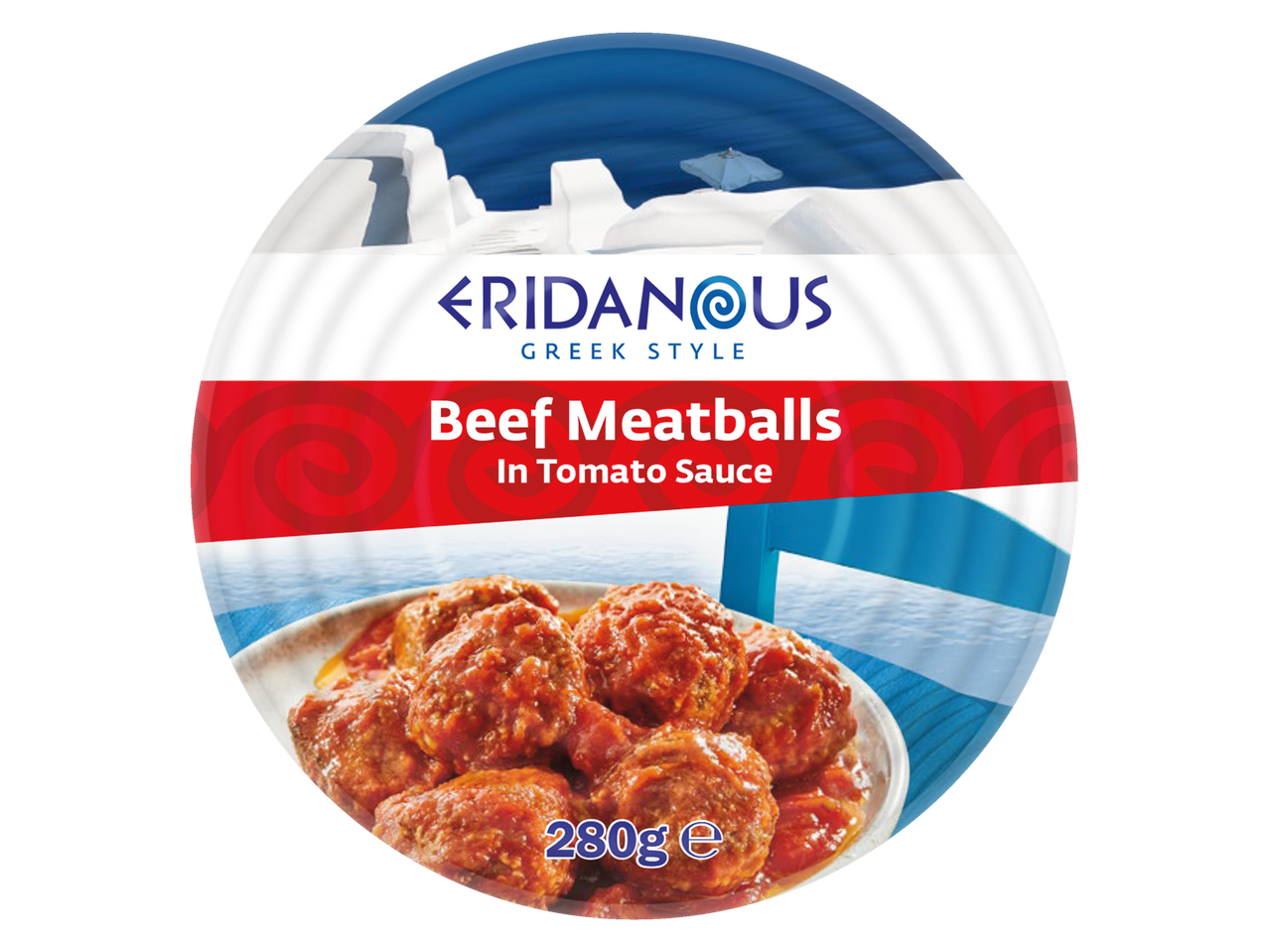 Eridanous Griekse stijl rundvleesballetjes in tomatensaus (280g).