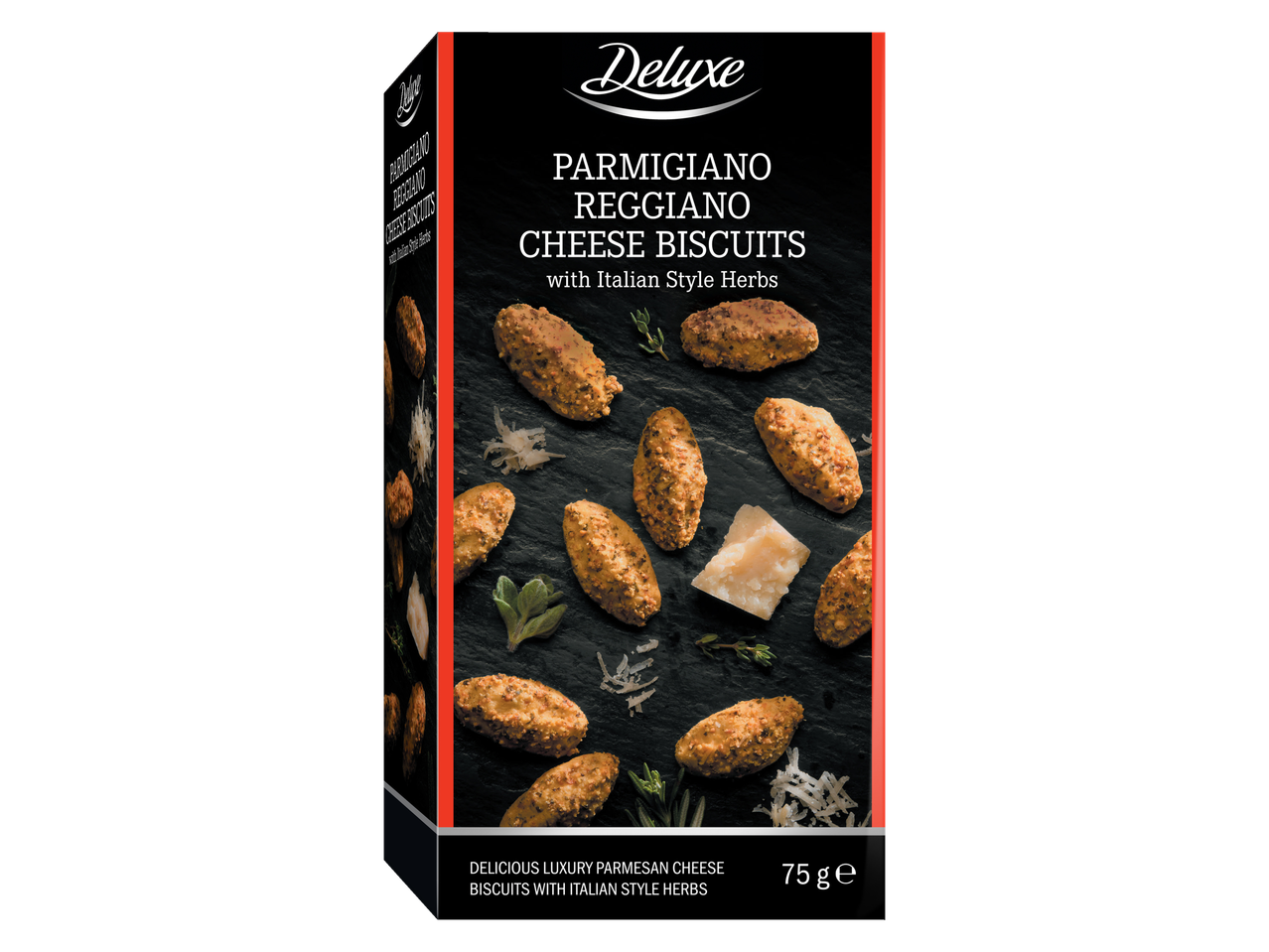 Deluxe Parmigiano Reggiano juustuküpsised Itaalia ürtidega.