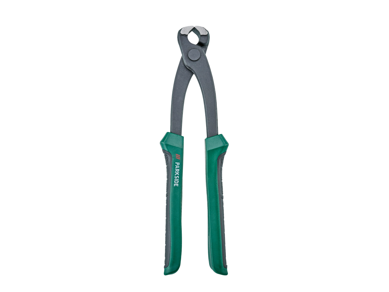 Πένσα Parkside με πράσινες και μαύρες λαβές σε μαύρο φόντο.