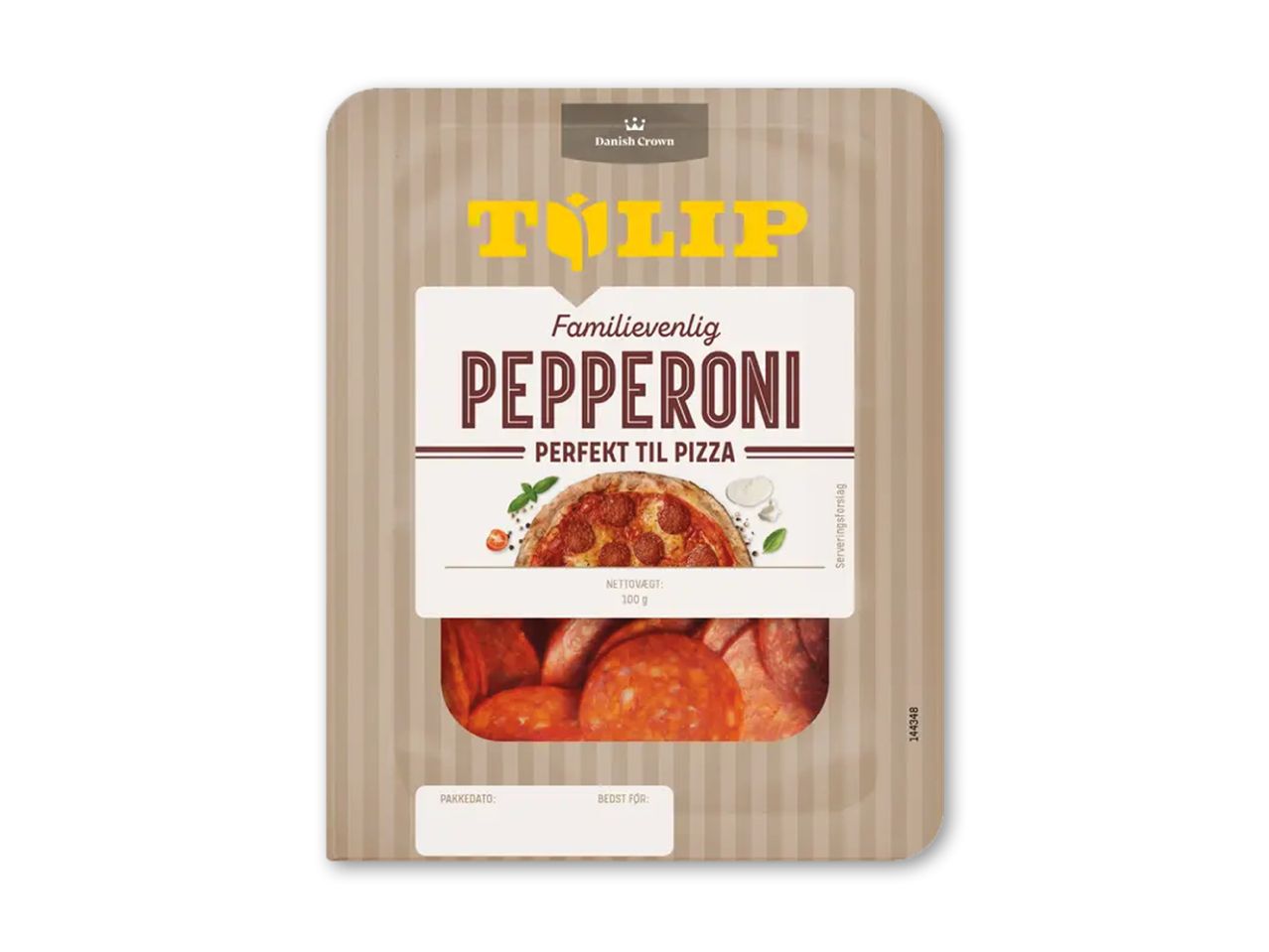 Familievenlig pepperoni, perfekt til pizza, 100 g.