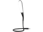 Mebus LED USB-lampa med svart kabel och vitt ljushuvud.