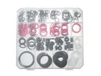 Set guarnizioni o O-Ring in una scatola di plastica.