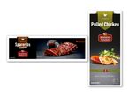 To pakker med spareribs og pulled chicken, klar til ovn eller grill.