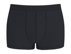 Men's black boxer briefs with a ribbed waistband and visible stitching.