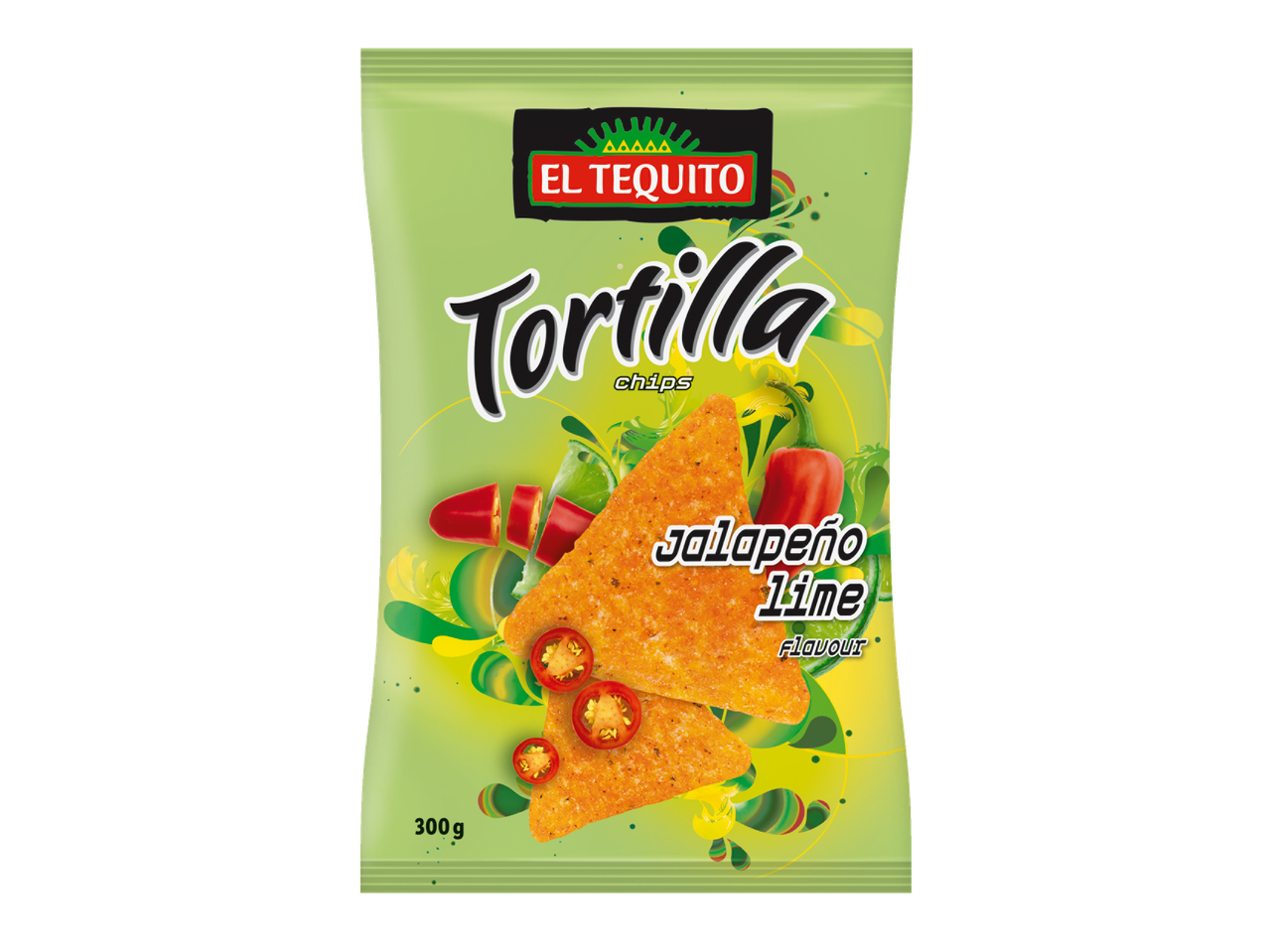 El Tequito Tortilla chips, jalapeño-limoensmaak.