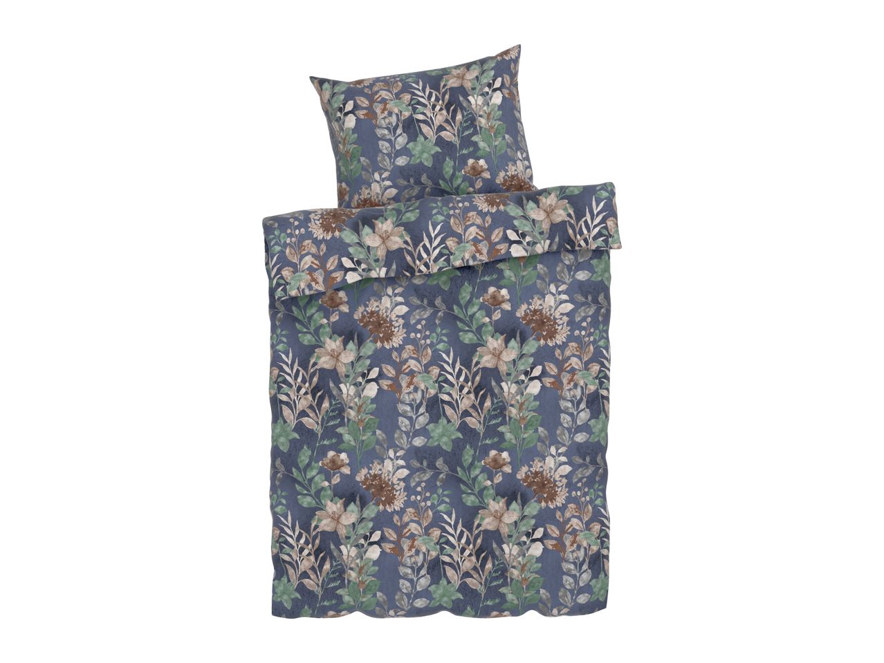 Livarno Home Floral-Patterned Microfibre Sateen Duvet Cover Set - Single