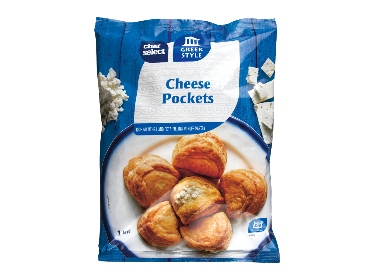 Pachete de brânză Chef Select, stil grecesc, cu umplutură de myzithra și feta.