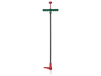 Parkside® Weed Puller with green handle, red top, and two metal prongs.