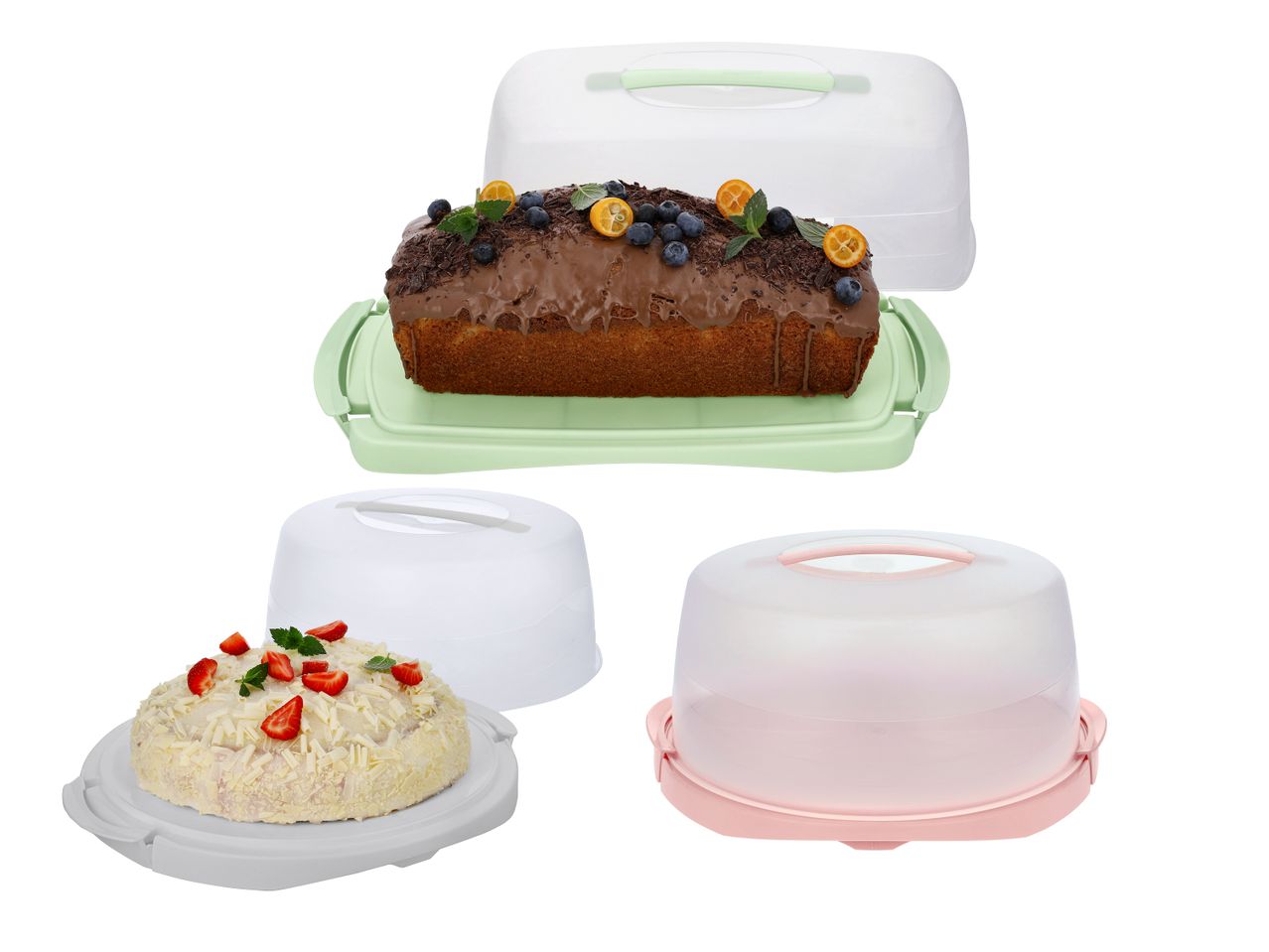 Kuchenbehälter mit Kuchen und Torten