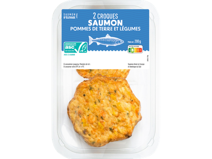 2 croques saumon ASC pommes de terre et légumes