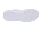 Bottom view of a white shoe sole with a wavy pattern