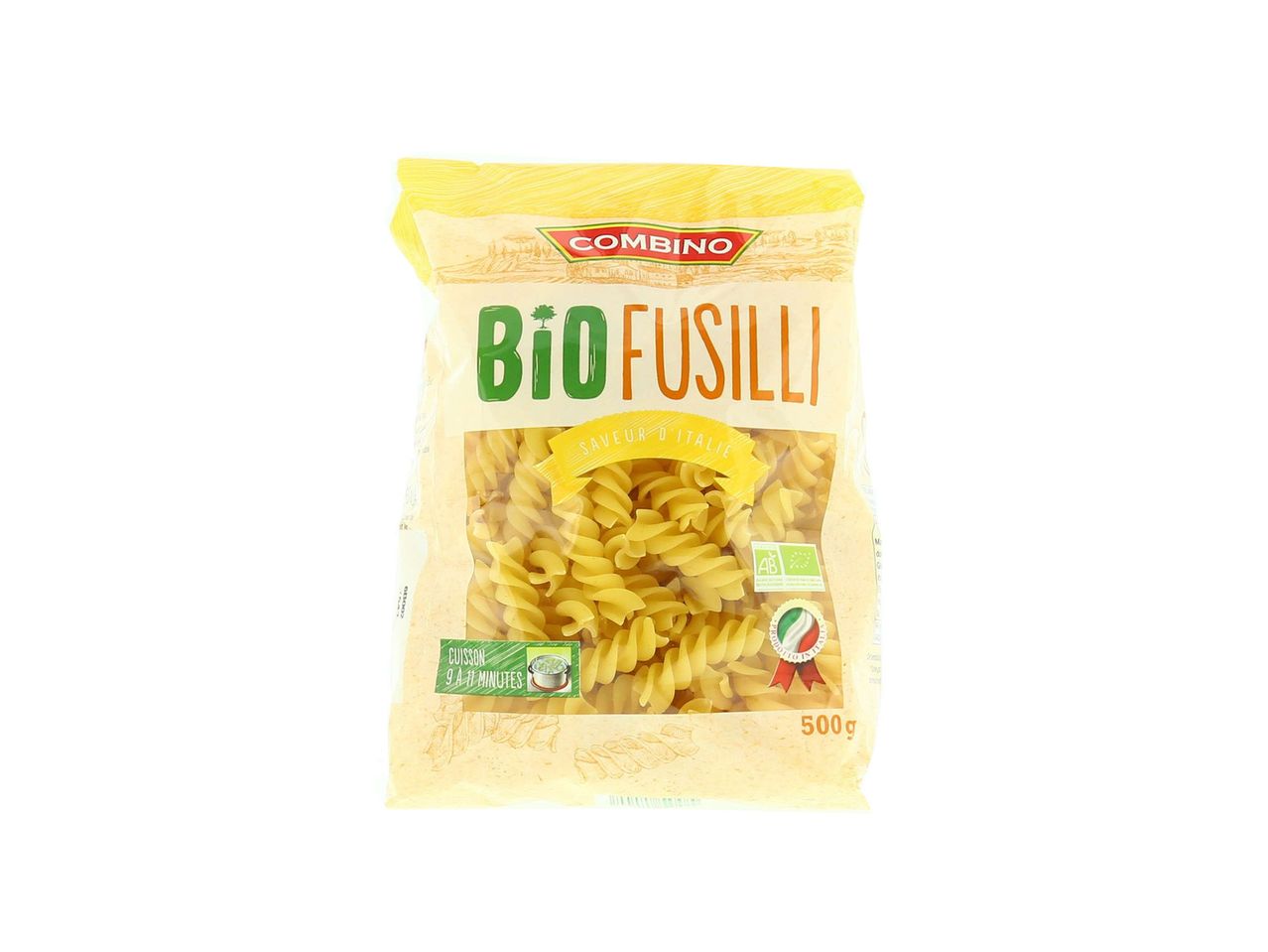 Pâtes Combino Bio Fusilli bio, 500g.