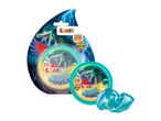 Kids' earplugs in teal packaging with a dragon design.