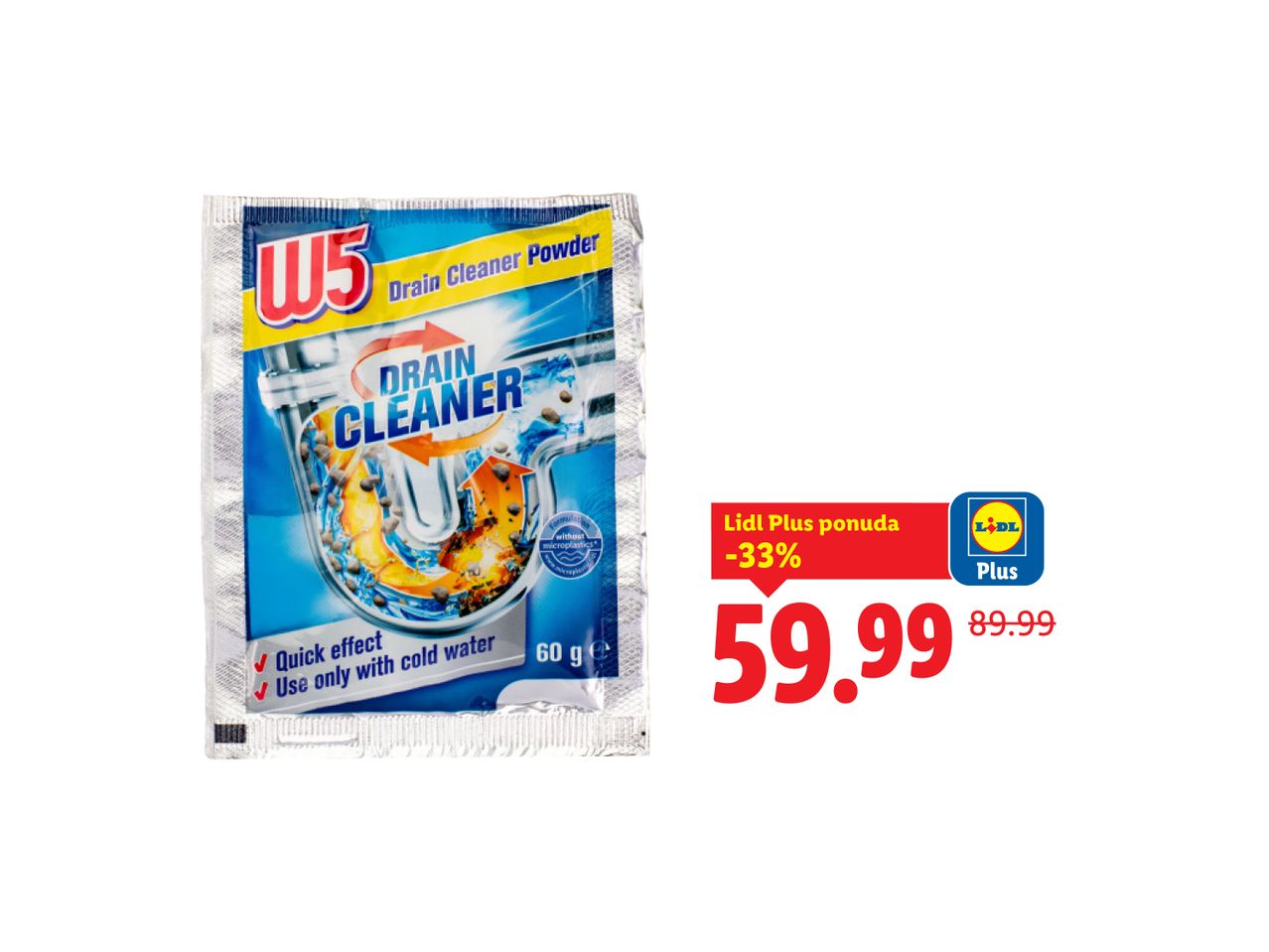 W5 odvodni čistač u prahu, Lidl Plus ponuda, sniženo 33%, 59.99.