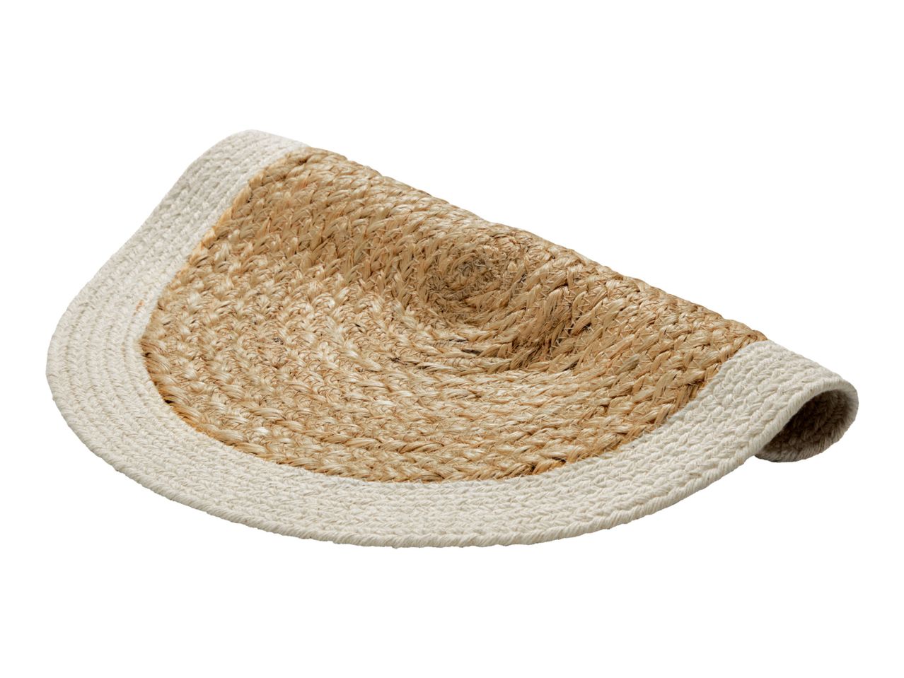 Sisal placemat with white border.