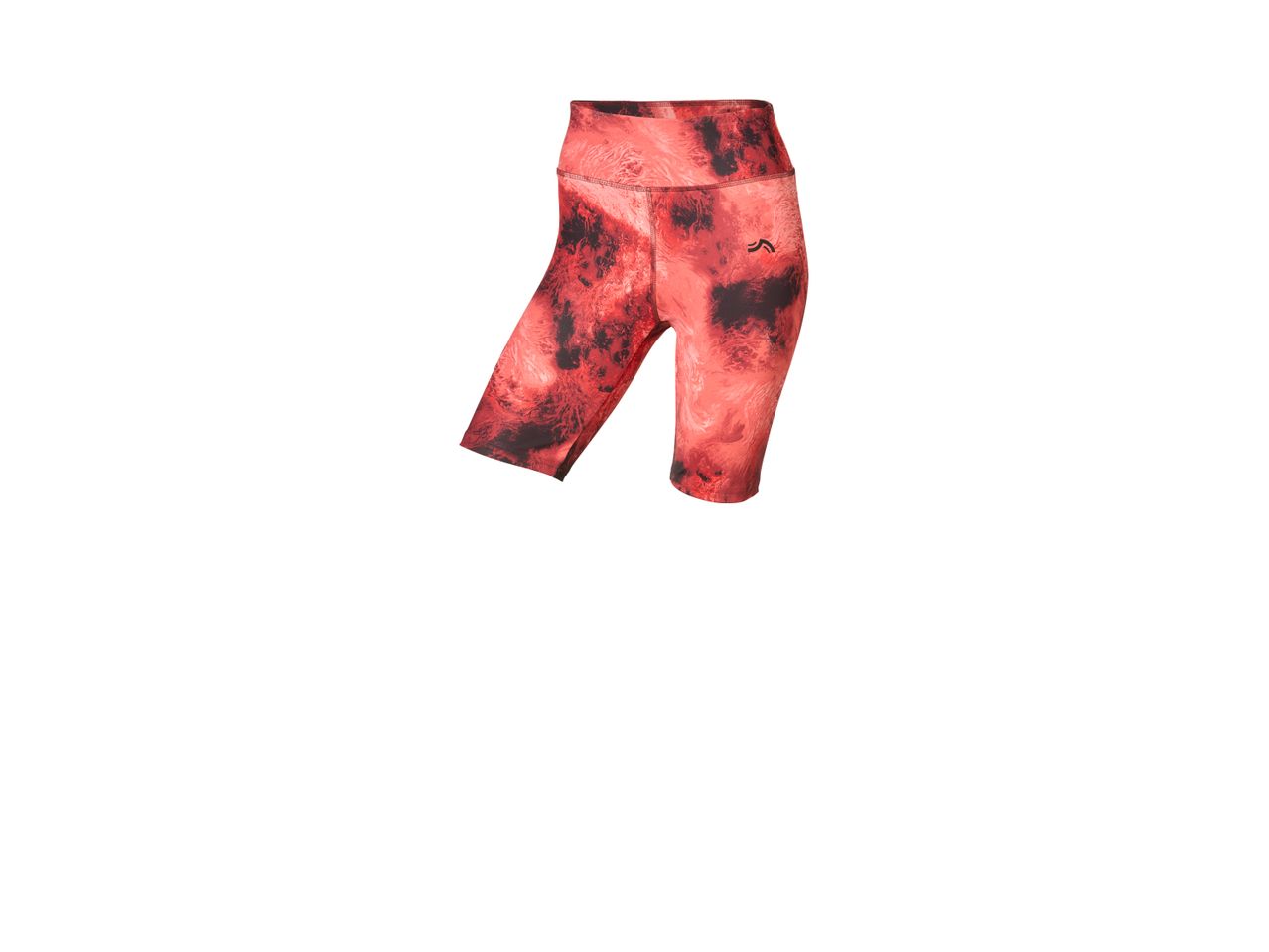 Shorts da ciclismo rossi con stampa a effetto marmo.