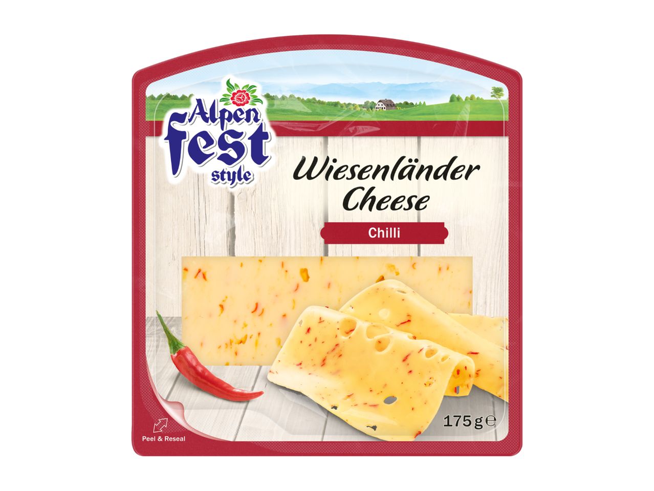 A pack of sliced chilli cheese, 175g
