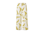 Weiße Palazzo-Hose mit goldgelbem Muster.