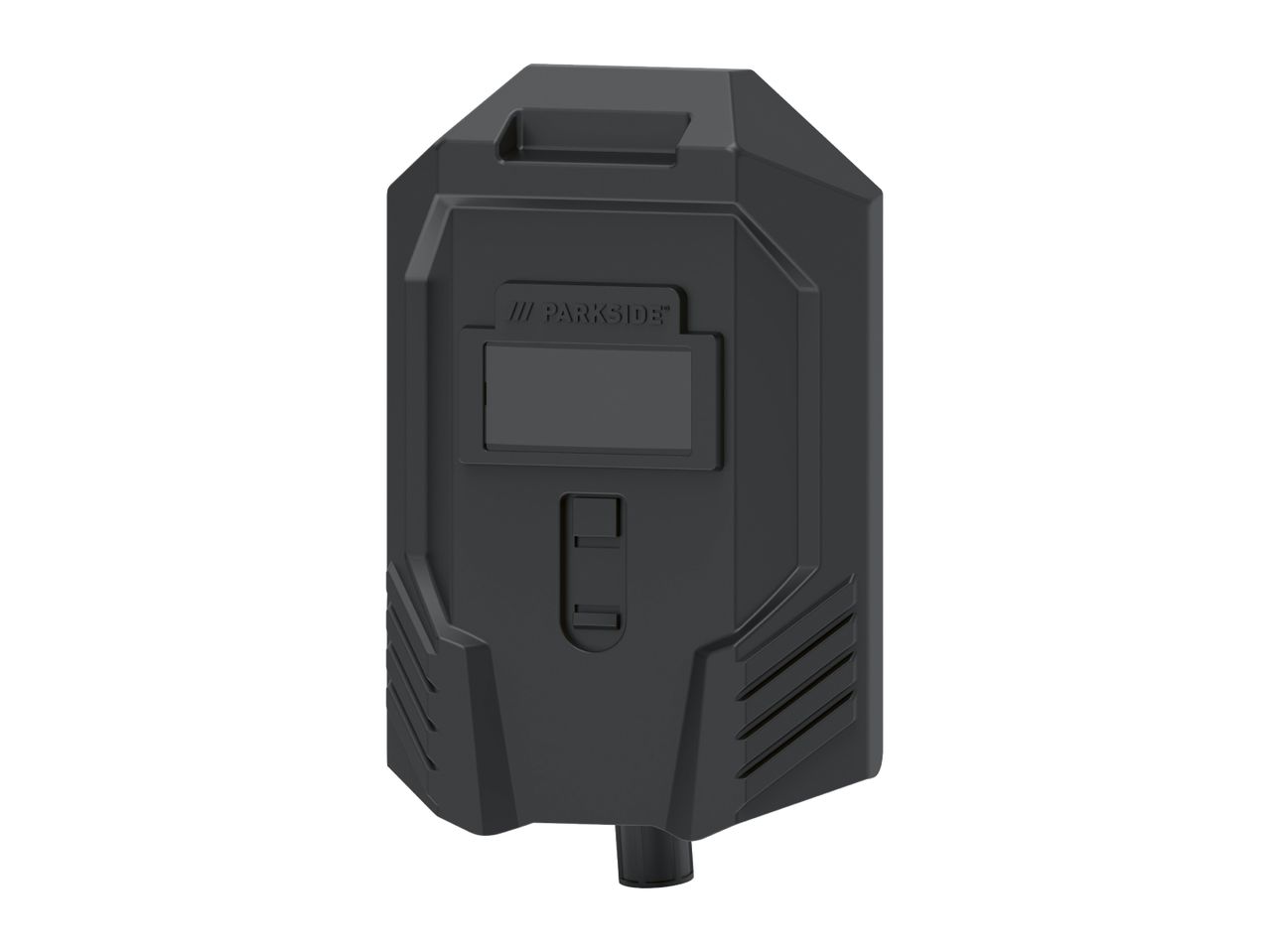 A black Parkside power tool battery charger.