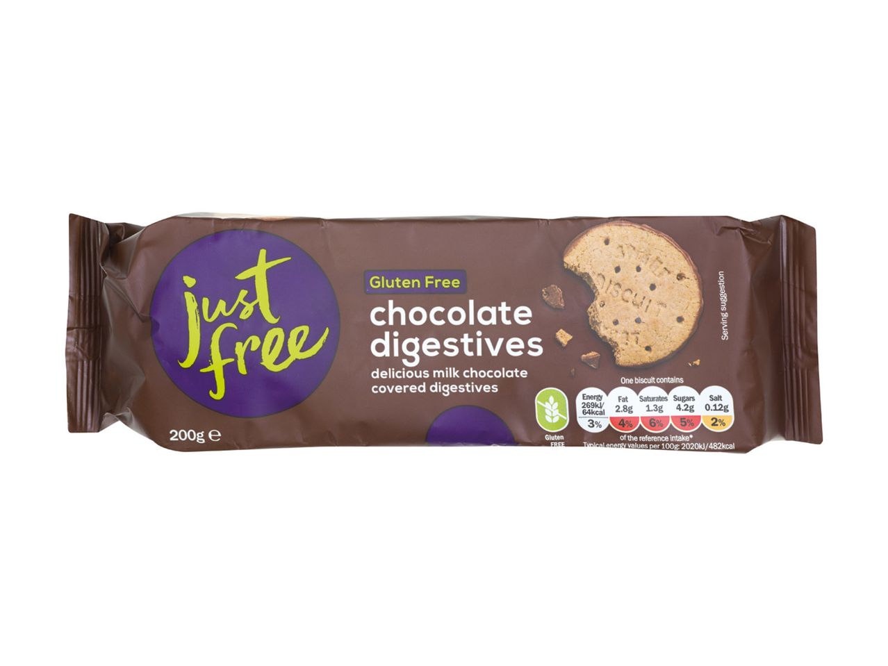 Go to full screen view: Just Free Chocolate Digestives - Image 1