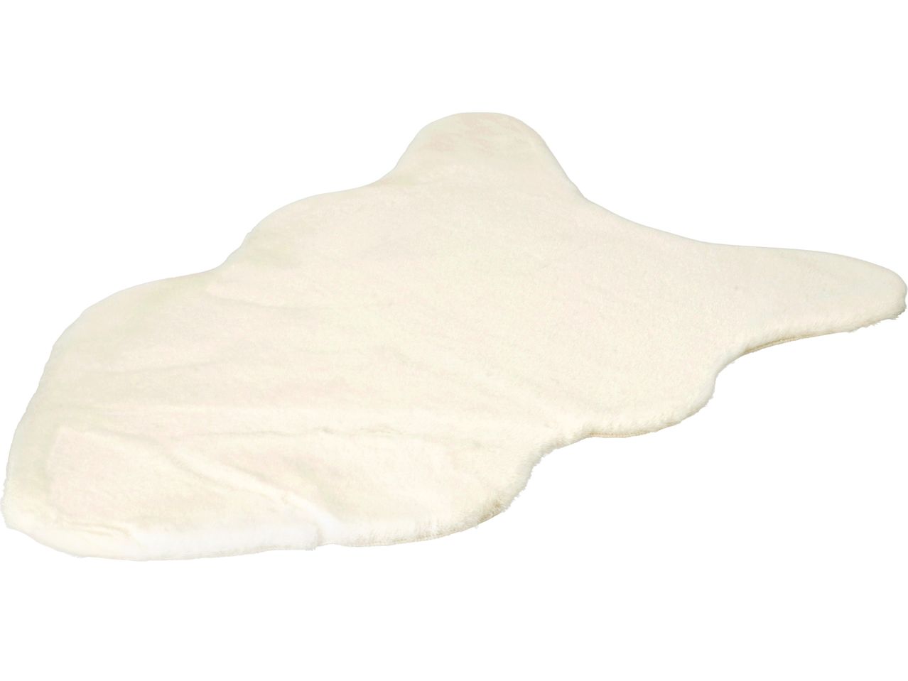 Кремав килим от изкуствена кожа с неправилна форма