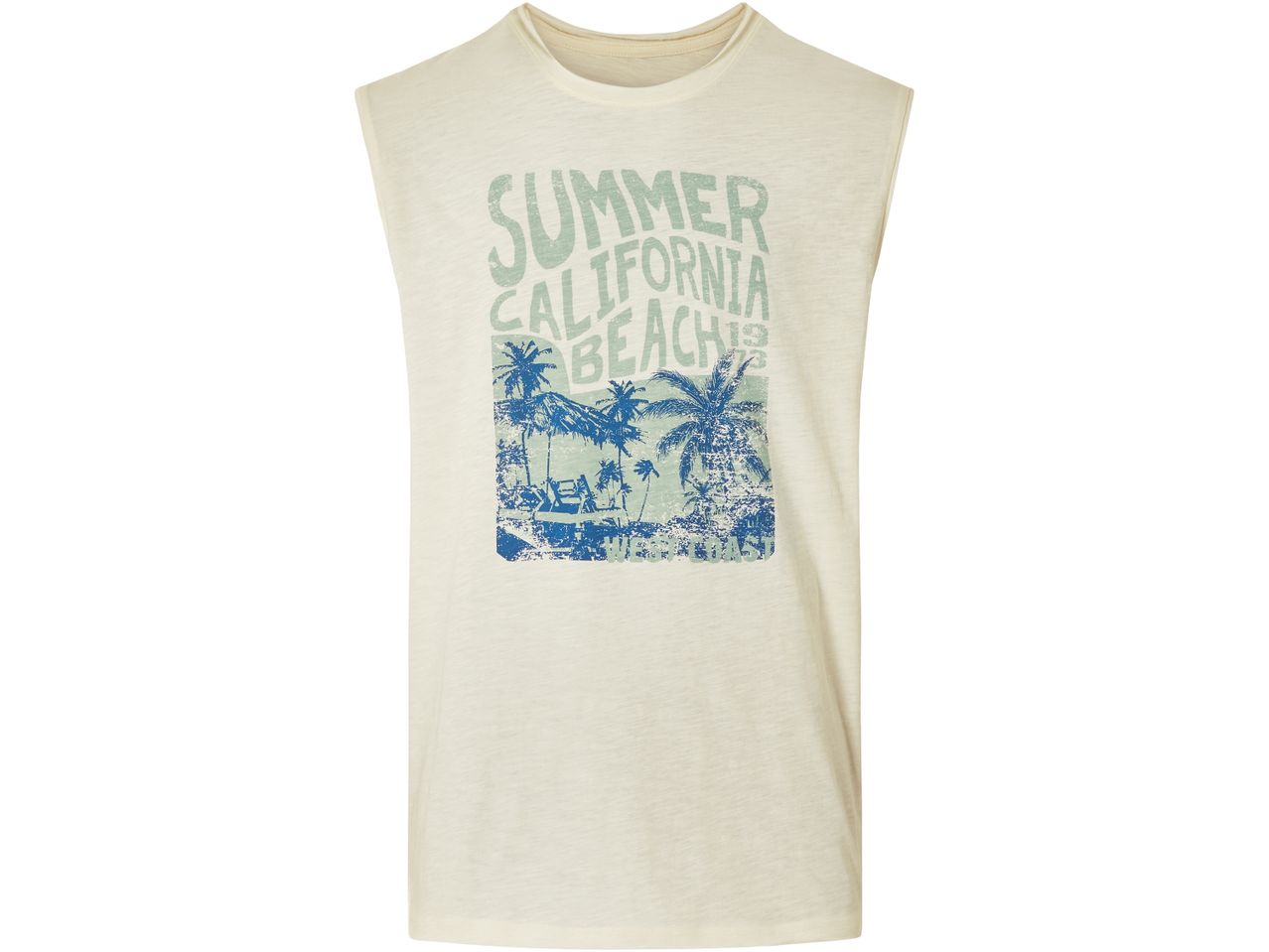Cream-colored Tank Top with a summer-themed graphic print.