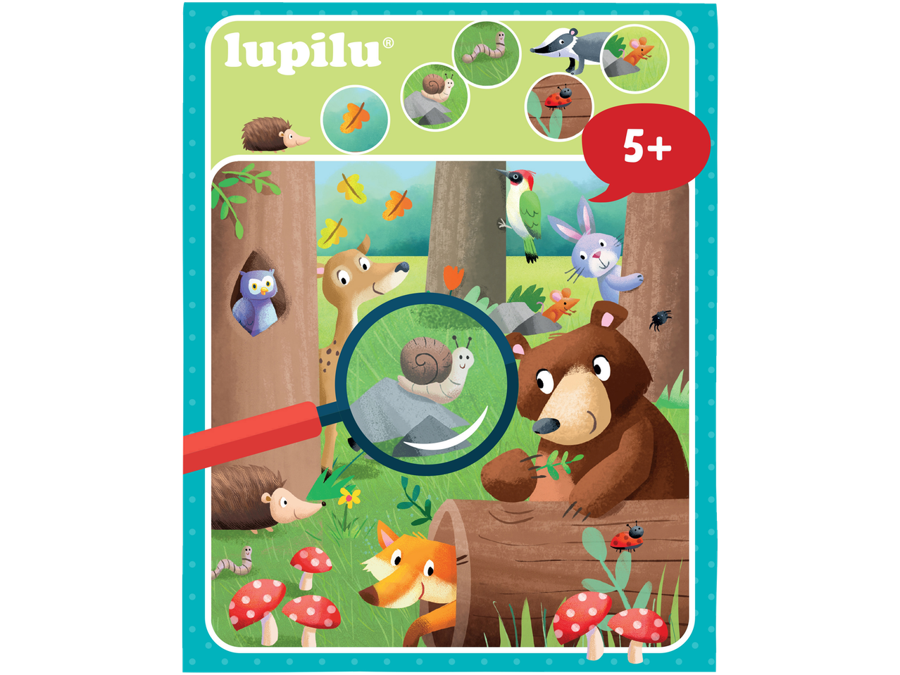 Lupilu® Mal-/Sticker-/Aktivbuch: Šumska knjiga aktivnosti sa životinjama i povećalom.