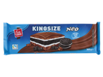 Barra de chocolate Kingsize Neo Fin Carre de 300g com chocolate ao leite alpino e biscoitos Oreo.