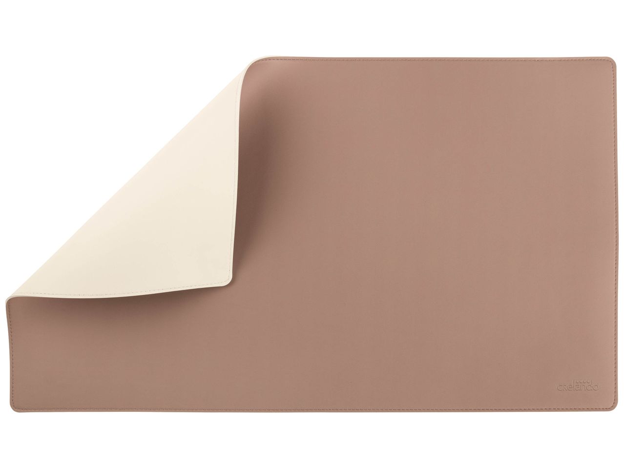 Napperon réversible rose et beige avec logo Crelanndo