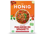 Honig mix voor macaroni en spaghetti met tomaten, courgette en basilicum.