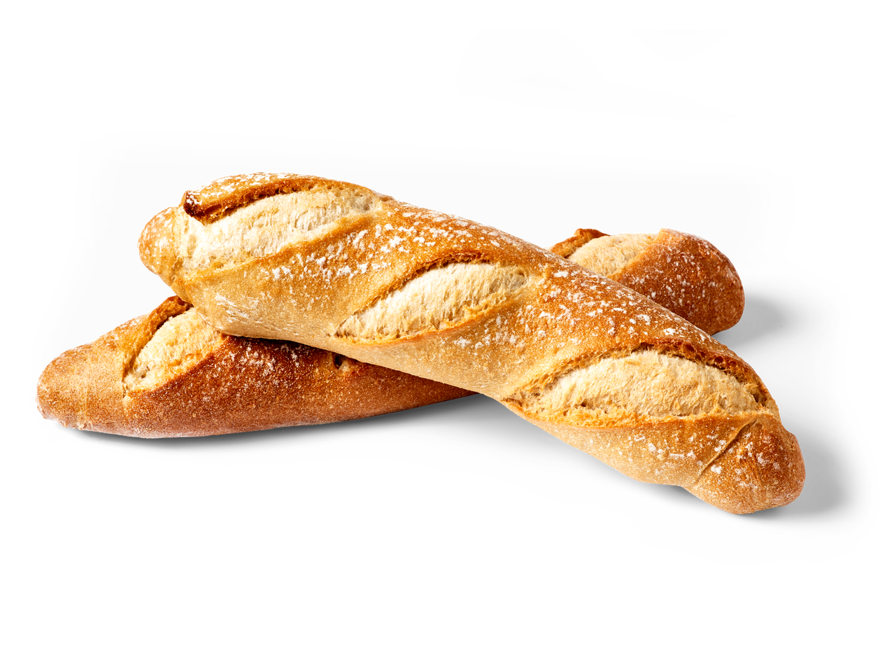 Twee knapperige baguettes.