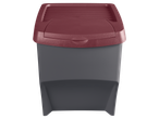 W5 Recycling Bin with a dark red lid and a gray base.
